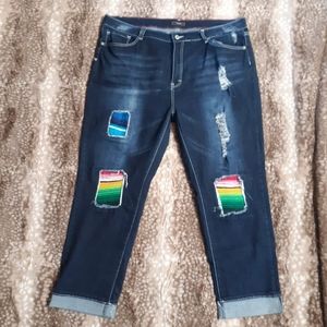 L&B serape patch jeans